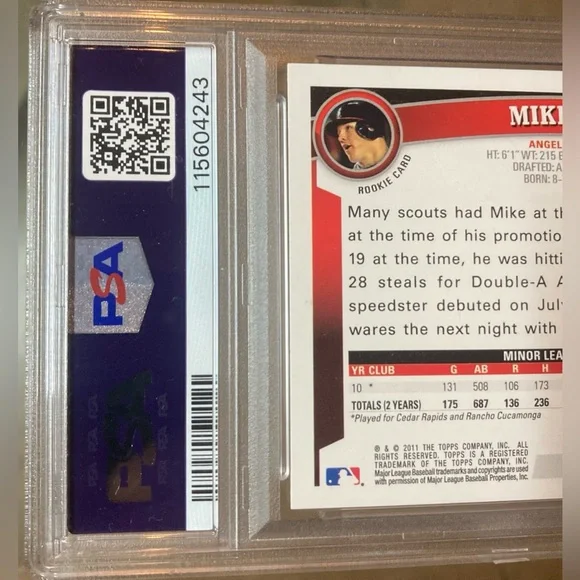 rare mike trout rookie card Mike Trout 2011 Bowman Draft Series Near Mint Rookie Card #101 main image 1